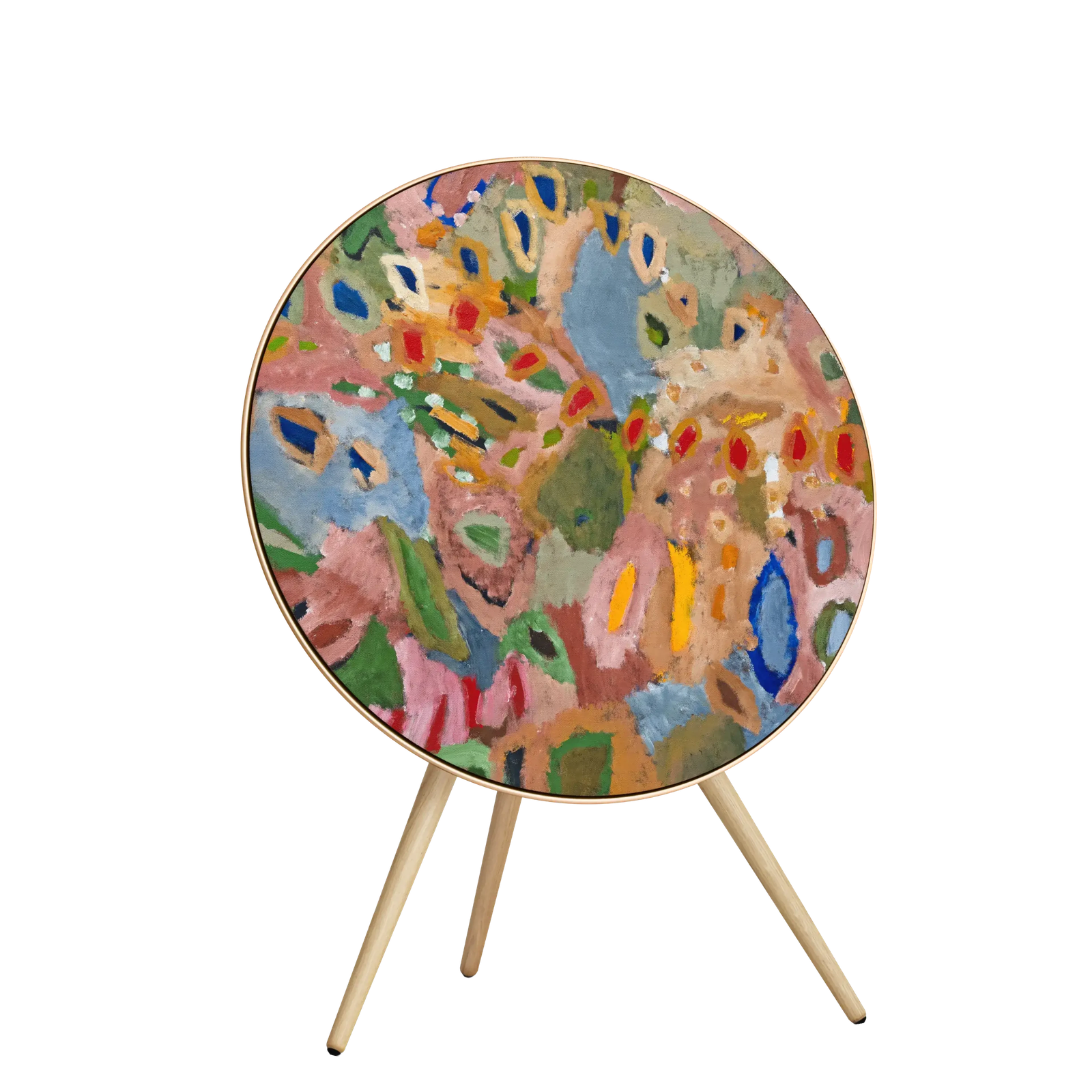 Beosound A9 speaker with a colourful original artwork